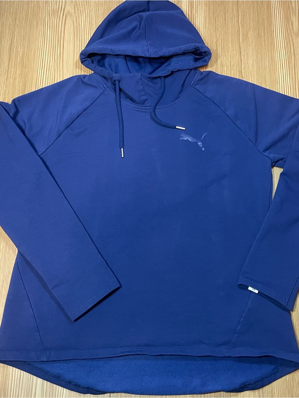 PUMA Womens Blue High Neck Athletic Pullover Hoodie Size Large L/G
